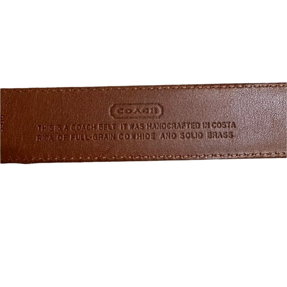 Coach Brown Leather Belt Brass Hardware Dress 40 - Picture 3 of 9